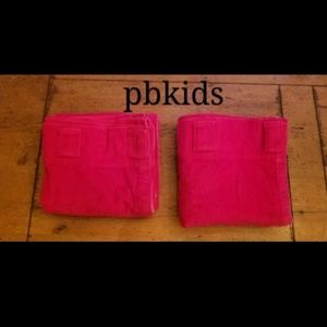 Pottery Barn Kids 60" red corduroy curtain panels